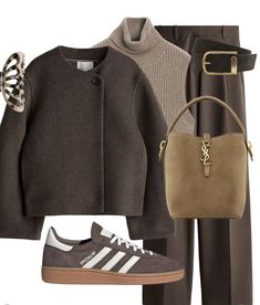 Brown Spezial Adidas Outfit Women, Casual Party Outfit Night, Chic Mom Outfits, Hm Outfits, Look Adidas, Casual Party Outfit, Best Winter Outfits, Everyday Fashion Outfits, Brown Outfit