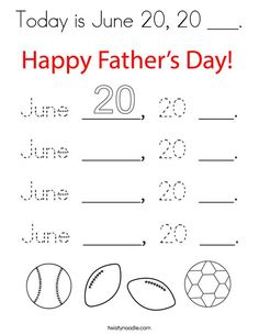 a fathers day worksheet for kids to practice numbers and counting the number one