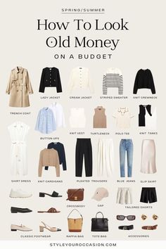 Staple Wardrobe, Fashion Capsule Wardrobe, Design Clothes, Old Money Style, Fashion Capsule, Girl Stuff, Fashion Design Clothes, Old Money, On A Budget