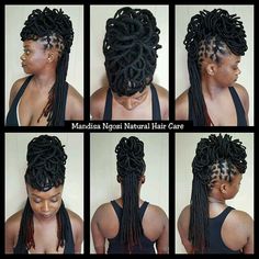 Loc Petal Styles, Women Loc Styles, Loc Petals, Locs Hair Styles, Loc Goals, Faux Locs Styles, Lock Styles, Natural Hair Woman