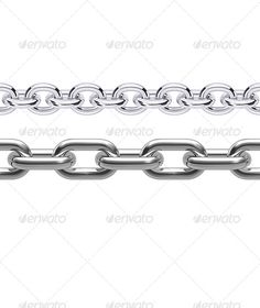 two silver chains on white background - stock photo - images