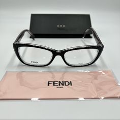 Fendi Glasses New Authentic Unisex Black Optical Frames Ff Monograms Throughout The Frame Legs Made In Italy Brand New With Full Package Authentic Eyewear With Certificate Fendi Glasses, Fendi Accessories, Optical Glasses, Optical Frames, Glasses Accessories, Fendi, In Italy, Monogram, Women Accessories