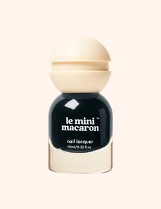 An innovative line of air-dry nail polish infused with superfoods (blueberry, avocado and spinach) and biotin to fortify nails. Lasts up to 6 days. Licorice: A rich opaque black. ✨ Buy 3 colors & save! Le Mini Macaron Nail, Dry Nail Polish, Base Coat, Licorice, Nail Polish Colors, Nail Lacquer, Macarons, Avocado, Nail Polish