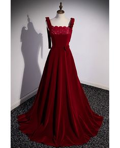 Get 10% off now! Buy elegant long velvet evening dress with straps at cheap price online. Free stable shipping and pro custom service since 2009. Floor-length Velvet Evening Dress With Sweep Train, Floor-length Velvet Dress For Banquet, Velvet Dress For Prom Season Banquet, Velvet Dress For Prom Season And Banquets, Champagne Ball Gown, Velvet Formal Dress, Dresses Elegant Long, Prom Dress Burgundy, Velvet Evening Dress