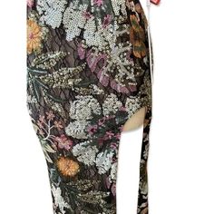 Mac Duggal | Dresses | Mac Duggal One Shoulder Floral Embroidered Sequin Gown Dress Sz 2 Nwt 45974 | Poshmark Jewel Encrusted, Mac Duggal Dresses, Sequin Gown, Mac Duggal, Gown Dress, Lace Overlay, Embroidered Lace, Thigh Highs, Floral Embroidery