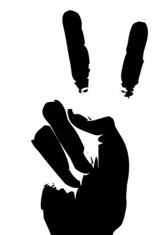 a black and white silhouette of a person's hand