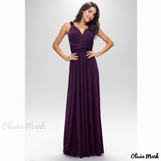 Olivia Mark - Crossed-back Bandage Maxi Dress with Multiple Strap Layering: A Striking and Elegant Formal Wear Ladies Evening Wear, Chic Formal Dress, Dresses For Formal Events, Formal Wear Women, Long Formal Gowns, Purple L, Evening Gown Dresses, Evening Gowns Elegant, Long Evening Gowns