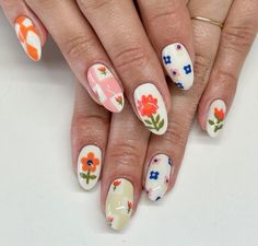 Picnic Nail Art, Mediterranean Nails, Bridgerton Nails, Nail Inspired, Neat Nails, Random Products, Seasonal Nails