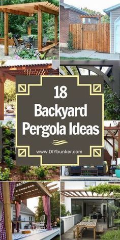 backyard pergola ideas with text overlay