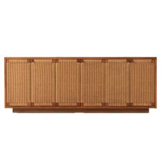 a large wooden cabinet with bamboo doors on the front and side panels in different sizes