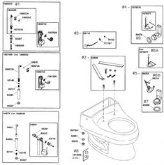 the parts for a toilet that is not in use