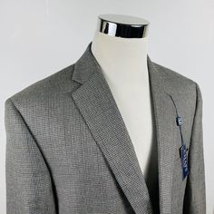 Nwt Chaps Mens 46r Sport Coat Gray Blue Houndstooth Two Button Vented Poly Blend *Note: Please Compare To A Blazer You Already Own To Assure An Accurate Fit. Measurements (Inches): Pit To Pit (Across The Chest): 24.5 Waist (Across Mid-Section): 23 Shoulder (Seam To Seam): 20.5 Sleeve (Shoulder To Cuff): 25 Length (Top Of Collar To Hem): 32.5 Condition: This Item Is New With Tags! Free From Rips & Stains. All Items Come From A Smoke/ Pet Free Environment. Business Casual Houndstooth Sport Coat, Houndstooth Suit For Business Casual, Business Casual Sport Coat With Houndstooth Pattern, Business Casual Houndstooth Pattern Sport Coat, Semi-formal Houndstooth Pattern Suit With Long Sleeves, Semi-formal Houndstooth Long Sleeve Suit, Semi-formal Houndstooth Suit, Fitted Semi-formal Outerwear With Houndstooth Pattern, Long Sleeve Houndstooth Suit For Office