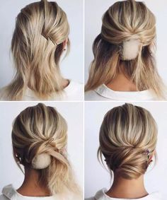 Wedding Hairstyles Tutorial, Hair Upstyles, Bridal Hair Updo, Peinados Fáciles Para Cabello Corto, Penteado Cabelo Curto, Smokey Eyes, Short Hair Updo, Wedding Hair And Makeup, Bridesmaid Hair