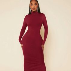 Brand New And Never Worn Red Bodycon Dress For Fall, Red Bodycon Midi Dress For Fall, Red Stretch Maxi Dress For Fall, Red Bodycon Dress For Date Night In Fall, Chic Red Bodycon Maxi Dress, Red Fitted Maxi Dress For Fall, Red Maxi Dress For Fall Night Out, Fitted Red Maxi Dress For Fall, Women Red Dress