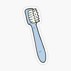 a blue toothbrush sticker on a white background