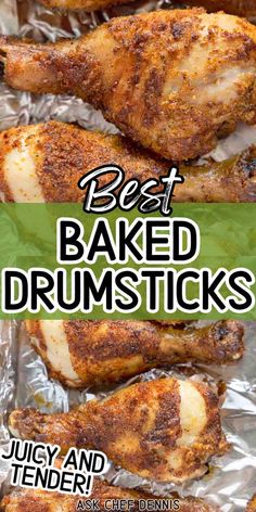 the best baked drumsticks recipe with juicy and tender chicken thighs in foil packets