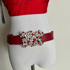 Woman’s Retro Belt Red Size 40 Christos Buckle Retro Accessories, Limited Time, Buckle, Women Accessories, Silver, Red, Color