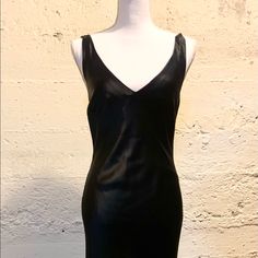 Only Worn Once! Black Evening Dress With Low Back And Chiffon Adjustable Strap Detail. Tea Length. Very Flattering And Comfortable. Pet And Smoke Free Home. Chic Black Midi Dress With Bias Cut, Chic Black Bias-cut Midi Dress, Chic Black Bias Cut Midi Dress, Black Fitted Lined Slip Dress, Fitted Black Lined Slip Dress, Sleeveless Black Bias Cut Dress, Black Sleeveless Bias-cut Dress, Black Slip Dress With Bias Cut For Cocktail, Fitted Black Midi Dress With Bias Cut