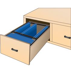 an open drawer is shown in this drawing