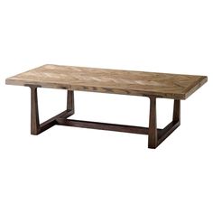 a wooden table sitting on top of a white background