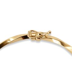 PRODUCT DETAILS In 18k solid gold, this bangle is a classic bangle twisted delicately. It is easy to wear and secured with a clasp closing to ensure it is both easy to put on and take off. 18k Solid Gold - nothing else Size: 2*2.3in Width: 2.5mm Average Weight: 3.8g Made in Italy Classic Bangles, Twisted Bangle, 18k Gold Bracelet, Luxury Jewelry Brands, Jewelry Bracelets Gold, Average Weight, Chains Necklaces, Gold Bangle, Solid Gold Jewelry