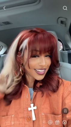 Red Hair With Blonde, Haircut Fails, Short Dyed Hair, Red Blonde Hair, Hair Dye Ideas, Red Curly Hair, Cherry Hair, Brown Hair Inspo, Dyed Red Hair