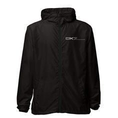 DX7 Inspired Lightweight Zip Up Windbreaker Light as a feather, this jacket is your go-to windbreaker for any outside adventure. Pack it in your travel bag and explore the outdoors protected and dry (did we mention it's water-resistant?).  Important: This product is available in US only. If your shipping address is outside this region, please choose a different product. Additional Information * 100% polyester   * Interior water-resistant coating  * Waterproof pressure resistance: 600 mm  * Fabric weight: 2.5 oz/yd² (84.8 g/m²)  * Regular, comfortable fit  * Matte finish eyelets and zippers  * Rubber zipper pull tab  * Reversed zipper tape  * Three-panel hood with a fine mesh liner  * Scuba neck  * Self-fabric neck tape  * Welt pockets with mesh pocket bags  * Tightening toggle for the wais Black Windproof Outerwear For Adventure, Adventure Nylon Windproof Windbreaker, Durable Nylon Windbreaker For Outdoor Activities, Adventure Windproof Nylon Windbreaker, Black Sporty Windbreaker For Travel, Black Waterproof Outerwear For Adventure, Weatherproof Techwear Windbreaker For Travel, Functional Nylon Windbreaker For Adventure, Techwear Windbreaker For Travel