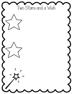 two stars and a wish coloring page