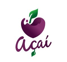 the word acai written in purple and green