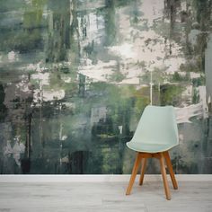 Emerald Forest Oasis Wallpaper in room with green lime chair Forest Oasis, Structure Wallpaper, Oasis Wallpaper, Seaside Wallpaper, Marble Wall Mural, Cozy Mood, Tropical Art Deco, Emerald Forest, Scandinavian Wallpaper