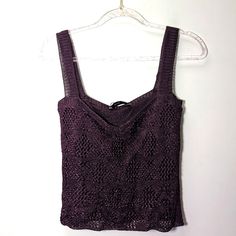 Zara Knit Crop Top With Straps Burgundy/Purple The Knit Wear Collection Women's Sz M Nwt New With Tag Purple Knit Top For Spring, Casual Lavender Knit Tops, Fitted Zara Crochet Top, Fitted Purple Crochet Top For Spring, Zara Lavender Casual Tops, Casual Purple Zara Tops, Summer Purple Knitted Tops, Knit Wear, Zara Knit