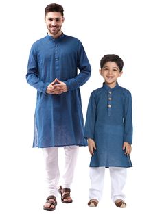 Vastramay Pure Handloom Cotton Blue & White Baap Beta Kurta Pyjama Set Twin with your son in this comfortable and stylish Baap Beta Kurta Pyjama Set. Made from pure handloom cotton, this set features a classic blue and white color combination. Key Features Pure handloom cotton for breathability and comfort Classic Blue and White color combination Perfect for twinning with your son Specifications Please refer to the Vastramay size chart for specific measurements. Material & Care 100% Handloom Cot Festive Indigo Cotton Traditional Wear, Indigo Cotton Kurta For Festive Occasions, Indigo Long Sleeve Kurta For Diwali, Indigo Cotton Traditional Wear For Diwali, Indigo Cotton Traditional Wear For Festivals, Casual Cotton Traditional Wear For Eid, Blue Casual Straight Kurta, Casual Festive Sets For Diwali, Festive Indigo Cotton Kurta