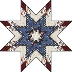 a quilted star with red, white and blue stars on it's center