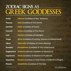 the zodiac signs as greek goddesss are shown in this book, which is also available for