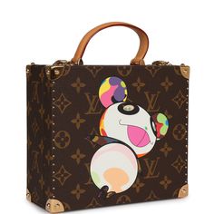 This Louis Vuitton x Takashi Murakami Panda Jewelry Trunk is in Brown Monogram Canvas with Brass Hardware, has a multi-color Takashi Murakami Panda on the lid, vachetta leather top handle, and two flip locks made out of brass.The interior is lined in beige microfiber and features a mirror. Origin: FranceCondition: Vintage; Never Accompanied by: Louis Vuitton box, dustbag and ribbonMeasurements: 7.25" width x 6.25" height x 3" depth; 2.5" handle drop Louis Vuitton Box Bag, Panda Jewelry, Louis Vuitton Luggage, Monogram Neverfull, Takashi Murakami, Vintage Louis Vuitton, Authentic Louis Vuitton, Hermes Bags, Brass Hardware