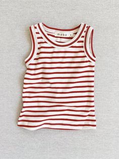 mabo organic cotton tank top - natural/scarlet stripe Cotton Tank Top, Dream Clothes, Look Fashion, Scarlet, Pretty Outfits, Fashion Inspo Outfits, Made In Usa, Cool Outfits, Sleeveless Top