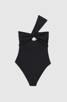 ANINE BING Roux One Piece - Black Luxury Beach Swimwear With Built-in Bra, Luxury Elegant Strapless Swimwear, Luxury Halter Neck Swimwear For Sunbathing, Luxury Swimwear For Sunbathing With Lined Body, Luxury Swimwear For Women For Sunbathing, Luxury Beachwear Intimates For Poolside, Elegent Bathing Suits, One Shoulder Swimsuit, Looks Party