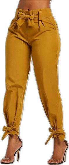 Yellow Cotton Bottoms Solid Color, Yellow Cotton Solid Color Bottoms, Yellow Solid Color Cotton Bottoms, Yellow Cotton Bottoms With Solid Color, Mustard High-waist Bottoms For Work, High Waist Mustard Bottoms For Work, Mustard High Waist Bottoms For Workwear, Chic Mustard Trousers, Casual Mustard Bottoms For Work