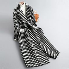 Direct Sell From Factory Material: Real Wool Style: Fashion Plaid Winter Coat, Tartan Coat, Mode Mantel, Vintage Long Sleeve, Belted Coat, Woolen Coat, Look Casual, Chic Woman, Coat Fashion