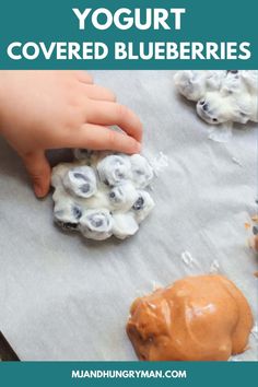 an image of blueberries covered in yogurt with text overlay that reads, how to make yogurt covered blueberries