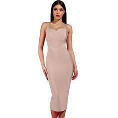 Whoinshop Women's Rayon Strap Celebrity Midi Evening Party Bandage Dress Khaki New With Tags Size Xs Beige Fitted Midi Dress With Spaghetti Straps, Fitted Sleeveless Bandage Midi Dress, Bandage Midi Dress For Date Night, Bandage Dresses With Sweetheart Neckline, Chic Bandage Dress With Sweetheart Neckline, Spring Bandage Midi Dress For Date Night, Spring Bandage Dress For Date Night, Fitted Beige Midi Dress For Night Out, Fitted Bandage Midi Dress