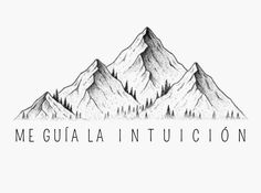 a mountain with the words megua la nuuccion written in black on it