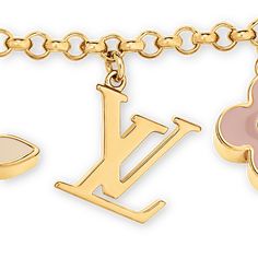 LOUIS VUITTON® - Fleur De Monogram Bag Charm Chain - Gold Sac Louis Vuitton, Louis Vuitton Official Website, Charm Chain, Louis Vuitton Official, Monogram Bag, Monogram Design, Chain Gold, Color Dorado, Vuitton Bag