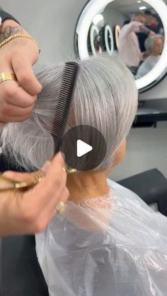 Hair Styles For Grey Hair, Silver Hair Bob, Short Hair Updo Tutorial, Short Sassy Haircuts, Sassy Haircuts, New Short Hairstyles, Growing Out Short Hair Styles, Latest Short Hairstyles, Hairdos For Short Hair