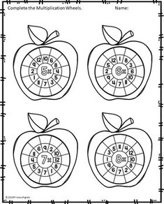 an apple worksheet with numbers to 10 and ten on the top, two apples are