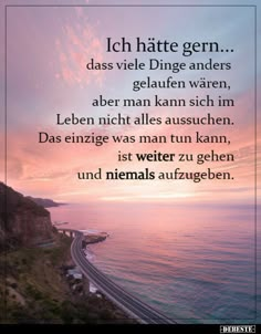 an image with the words in german and english on top of it, overlooking the ocean