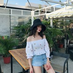 Size Chart Bust: 60 -110 cm Length: 33 cm Sleeve Length: 36 cm Cropped Blouse, Flower Embroidery, Crop Blouse, Trending Now, Embroidery Flowers, Tank Dress, Vintage Flowers, Sequin Dress, Off Shoulder Blouse