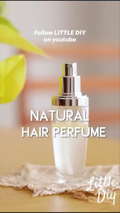 DIY natural hair perfume - Follow LITTLE DIY on youtube | Natural hair diy, Hair perfume, Homemade hair products Diy Hair Serum Essential Oils, Natural Hair Perfume, Homemade Serum For Glowing Skin, Diy Hair Perfume, Homemade Hair Serum, Hair Perfume Diy, Diy Hair Serum, Diy Natural Hair, Perfume Diy