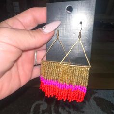 These handmade, bohemian vintage braided beaded tassel earrings are perfect for adding a unique touch to any outfit. Made from high-quality beads and durable copper ear needles for a comfortable fit. Designed in a vintage, boho style, suitable for daily wear and festival celebrations, including Mardi Gras. Every pair is handcrafted, making each one one-of-a-kind with slight variations. Trendy Tassel Earrings With Dangling Beads, Trendy Adjustable Beaded Earrings With Dangling Beads, Trendy Tassel Earrings With Dangling Beads For Party, Trendy Party Tassel Earrings With Dangling Beads, Trendy Dangle Tassel Earrings For Festivals, Trendy Beaded Tassel Earrings For Party, Trendy Tassel Dangle Earrings For Festival, Gold Dangle Tassel Earrings For The Beach, Trendy Dangle Beaded Earrings For Festivals