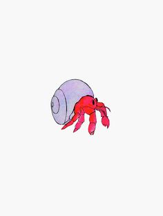 a drawing of a red crab on a white background